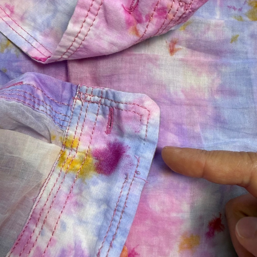 Anthropologie Pilcro Pastel Tie Dye Button Down Shirt Womens S 100% Cotton Boho - Picture 6 of 13